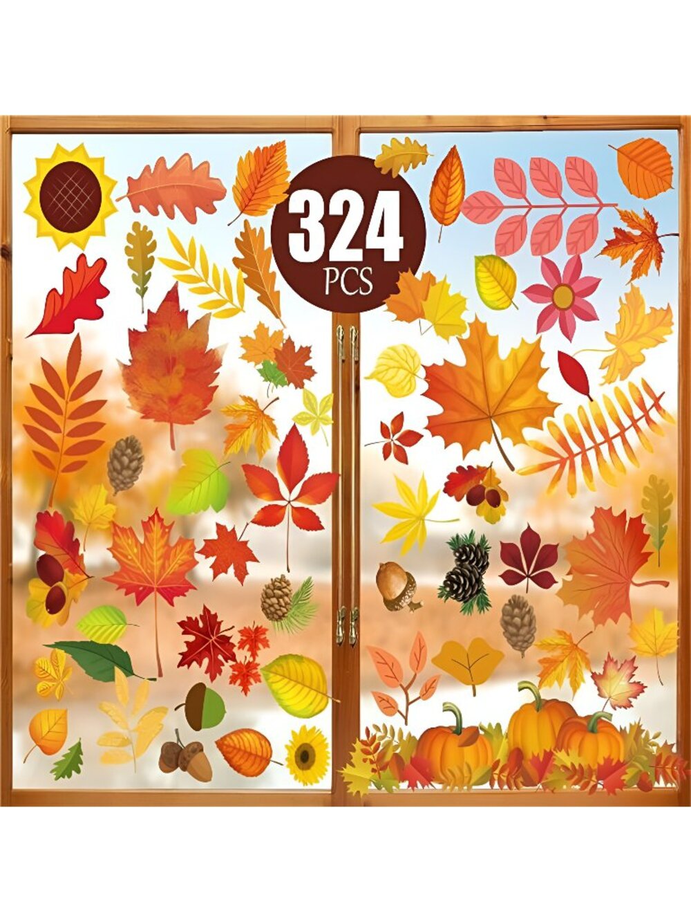 324 PCS Fall Window Clings, Autumn Window Clings Thanksgiving Clings